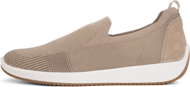 Ara - 1254042 - Instappers - Taupe - Leer en Stof - Rubber Zool