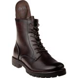 Veterlaarsjes - Zwart - Leer - Ronde Neus - Blokhak - Flexibele Zool