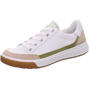 Ara - 1250004 - Lage Sneakers - Wit/Beige - Leer en Nubuck