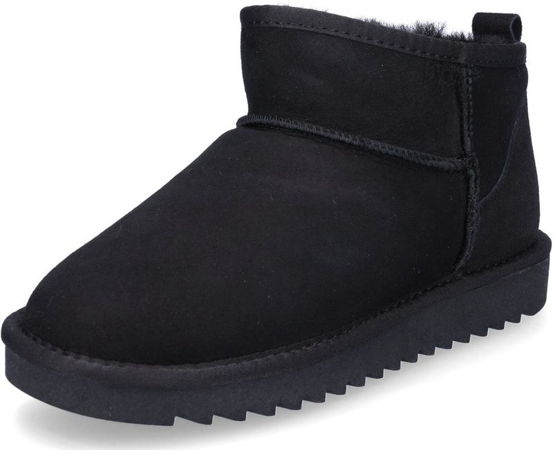 ara - Dames Enkellaarsjes - Zwart - Bont - Thermoplastische Rubber