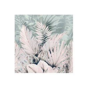 Komar Vlies fotobehang - Palmiers Tropicaux - Grootte: 250 x 250 cm (breedte x hoogte) - behang, design, woonkamer, wanddecoratie, slaapkamer, bladeren, tropen, jungle, bloemen - LJX5-004