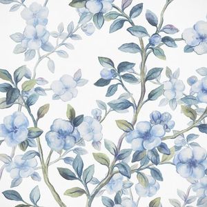 Komar Vlies fotobehang - Bleu Ciel - Grootte: 250 x 250 cm (breedte x hoogte) - Aquarel, rank, behang, design, woonkamer, wanddecoratie, slaapkamer, bloemen, bloemen - LJX5-006