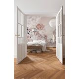 Komar Vlies fotobehang - Blossom Clouds - Grootte: 250 x 250 cm (breedte x hoogte) - rozen, hemel, behang, design, woonkamer, wanddecoratie, slaapkamer, bloemen, bloemen - LJX5-007