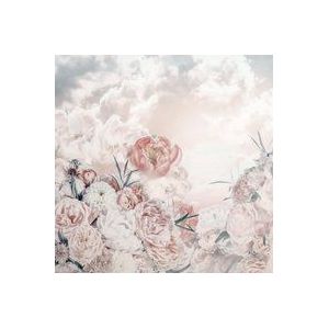 Komar Vlies fotobehang - Blossom Clouds - Grootte: 250 x 250 cm (breedte x hoogte) - rozen, hemel, behang, design, woonkamer, wanddecoratie, slaapkamer, bloemen, bloemen - LJX5-007