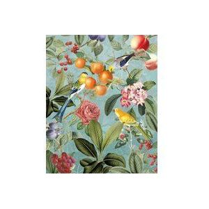 Komar Vlies fotobehang - vogels en bessen - grootte: 200 x 250 cm (breedte x hoogte) - behang, design, woonkamer, wanddecoratie, slaapkamer, bloemen, bloemen, papegaai, vogel - LJX4-018