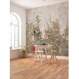 Komar Vlies fotobehang - Wall Roses - Grootte: 300 x 250 cm (breedte x hoogte) - behang, design, woonkamer, wanddecoratie, slaapkamer, bloemen, heggenroos, romantisch, bloemen - LJX6-038