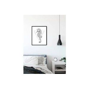 Komar Muurafbeelding | Sea Horse White | Poster, foto, woonkamer, slaapkamer, decoratie, kunstdruk | zonder lijst | P079A-40x50 | Maat: 40 x 50 cm (breedte x hoogte)