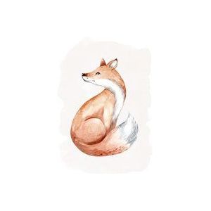 Komar Muurafbeelding - Curious Fox - Grootte: 50 x 70 cm - Poster, kunstdruk, decoratie, woonkamer, slaapkamer (zonder lijst)