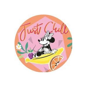 Komar Disney DOT ronde en zelfklevende fleece fotobehang van Disney - Minnie Chill - Ø diameter 125 cm - kinderbehang, kinderkamer, muursticker - DD1-018
