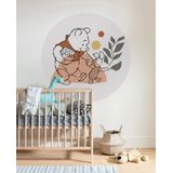 Komar Disney DOT ronde en zelfklevende fleece fotobehang van Disney - Winnie Poeh Soulmate - Ø diameter 125 cm - babykamer, kinderbehang, kinderkamer, muursticker - DD1-036