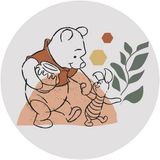 Komar Disney DOT ronde en zelfklevende fleece fotobehang van Disney - Winnie Poeh Soulmate - Ø diameter 125 cm - babykamer, kinderbehang, kinderkamer, muursticker - DD1-036