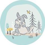 Komar Disney DOT rond en zelfklevend vliesfotobehang van Disney - Bambi Thumper - Ø diameter 125 cm - Haase, ree, babybehang, babykamer, kinderkamer, muursticker - DD1-044