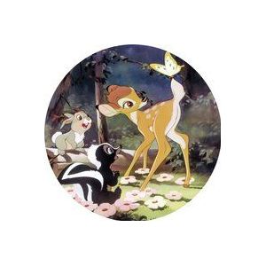 Komar Disney DOT rond en zelfklevend vlies fotobehang van Disney - Bambi Butterfly - Ø diameter 125 cm - ree, babykamer, kinderkamer, wandtattoo - DD1-045