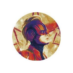 Marvel Komar DOT rond en zelfklevend vliesfotobehang - Avengers Painting Captain Marvel Helmet - Ø 125 cm - wandsticker, kinderkamer, wandtattoo - DD1-054