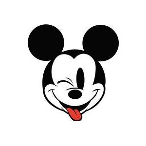 Disney Komar DOT rond en zelfklevend vliesfotobehang - Mickey Head Optimism - Ø 125 cm - kinderkamer, wandtattoo - DD1-057