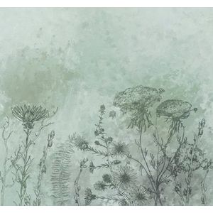Komar Vlies fotobehang Whiff - bloemen, woonkamer, slaapkamer, decoratie, behang, afmeting: 300 x 280 cm (breedte x hoogte) - 6 banen - baanbreedte 50 cm