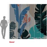 Komar Vlies fotobehang Tropical Shapes - palmen, bladeren, jaren 70, woonkamer, slaapkamer, decoratie, behang, grootte: 300 x 280 cm (breedte x hoogte) - 6 banen - baanbreedte 50 cm