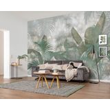 Komar Fleece Muurafbeelding - Paillettes Tropicales - Grootte 368 x 248 cm - Behang, tropen, planten, Design, Woonkamer, Slaapkamer