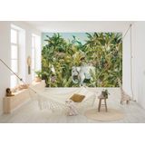 Komar Vlies fotobehang - Jungle Expedition - Afmetingen: 400 x 280 cm (breedte x hoogte) - jungle, regenwoud, olifant, kinderkamer, behang - IAX8-0002