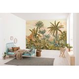Komar Vlies fotobehang - Tropical Vintage Garden - Afmetingen: 400 x 280 cm (breedte x hoogte) - jungle, regenwoud, kinderkamer, behang - IAX8-0005