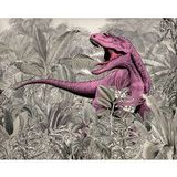 Komar Fleece Muurafbeelding - Pinky - Afmetingen: 350 x 280 cm (breedte x hoogte) - Dino, Dinobehang, Popart, Dinosaurus, Kinderkamer, Behang - IAX7-0022