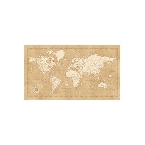Komar Vlies fotobehang - Vintage World Map - Afmetingen: 500 x 280 cm (breedte x hoogte) - landkaart, wereldkaart, kinderkamer, behang - IAX10-0027