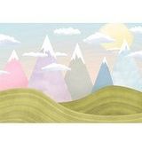 Komar Vlies fotobehang - Hilltops - Afmetingen: 400 x 280 cm (breedte x hoogte) - bergen, kleurrijk, kinderbehang, dromen, kinderkamer, behang - IAX8-0032