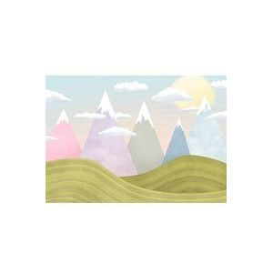 Komar Vlies fotobehang - Hilltops - Afmetingen: 400 x 280 cm (breedte x hoogte) - bergen, kleurrijk, kinderbehang, dromen, kinderkamer, behang - IAX8-0032