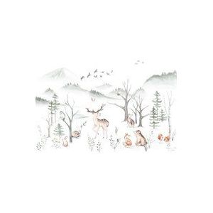 Komar Vlies fotobehang - Cozy Woods - Afmetingen: 400 x 280 cm (breedte x hoogte) - dieren, bos, bosdier, kinderbehang, kinderkamer, behang - IAX8-0034