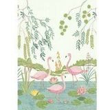 Komar Vlies fotobehang - Flamingo Vibes - Afmetingen: 200 x 280 cm (breedte x hoogte) - kinderkamer, behang, muurschildering, natuur - IAX4-0044