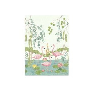 Komar Vlies fotobehang - Flamingo Vibes - Afmetingen: 200 x 280 cm (breedte x hoogte) - kinderkamer, behang, muurschildering, natuur - IAX4-0044