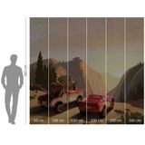 Komar Disney Fleece Muurafbeelding - Cars Sundown - Afmetingen: 300 x 280 cm (breedte x hoogte) - Kinderkamer, Muurbehang, Bergen, auto's - IADX6-032