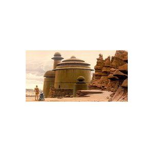 Komar Fleece Muurafbeelding Star Wars Classic RMQ Jabbas Palace | Grootte: 500 x 250 cm (breedte x hoogte), baanbreedte 50 cm | Behang, muurschildering, decoratie, kinderkamer, | DX10-057, geel, bruin
