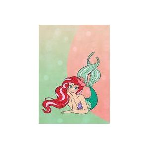 Komar Disney fleece fotobehang Ariel Pastel | Maat: 200 x 280 cm (breedte x hoogte), baanbreedte 50 cm | behang, muurfoto, decoratie, wandbekleding, kinderkamer, slaapkamer | DX4-027, roze, groen