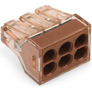 Wago - 773 - Lasklem - Bruin - 6 Geleiders - 1,5-4mm²