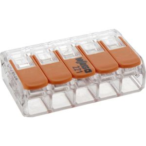 Wago klemmenblok 1P Oranje, Transparant (25 stuks)
