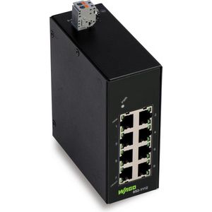 Wago Industriële Ethernetschakelaar ECO Switch, 8 Poorten 1000Base T (8 Havens), Netwerkschakelaar, Zwart