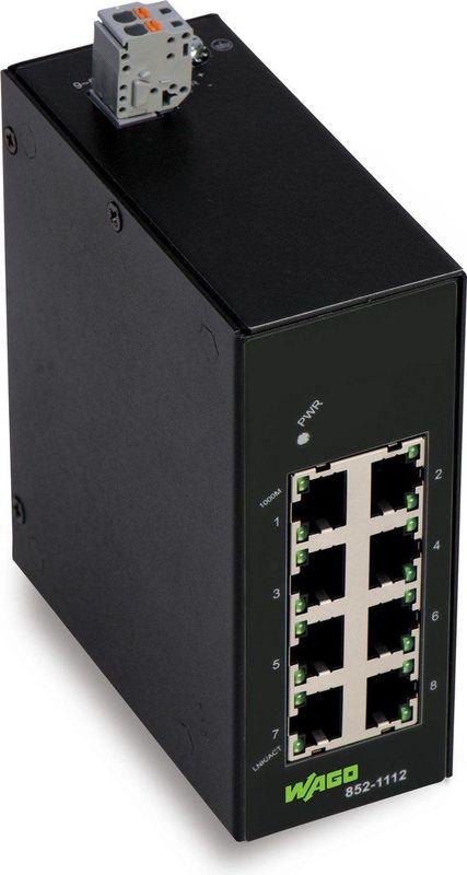 WAGO - 852-1112 - Industrial Ethernet Switch - 8 Poorten - 10/100/1000 MBit/s