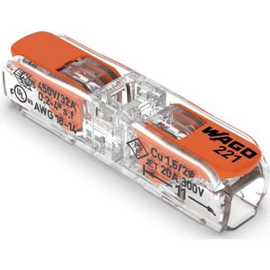 WAGO 221-2411 WAGO GmbH & Co. KG Verbindingsklem Flexibel: 0.14-4 mm² Massief: 0.2-4 mm² Aantal polen: 1 stuk(s) Tra
