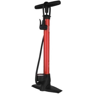 XLC PU-S04 Delta Fietspomp - Staal/PVC - Vloerpomp met Manometer - Rood