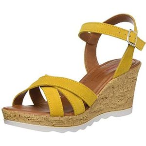 s.Oliver Dames 5-5-28301-24 riempje sandalen, Geel Sun Suede 640, 41 EU