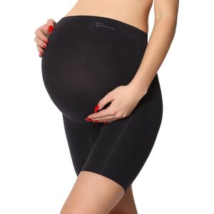 Be Mammy Zwangerschaps Panty Short - Korte Legging - Zwangerschapskleding - Stretch - Maternity Support Short - BE-HS-06-15 - Zwart - S