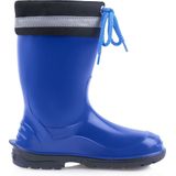 Ladeheid - LA-LMG-972-Kim - Kinder Regenlaarzen - Blauw Zwart - Hoog met Veters - Waterdicht