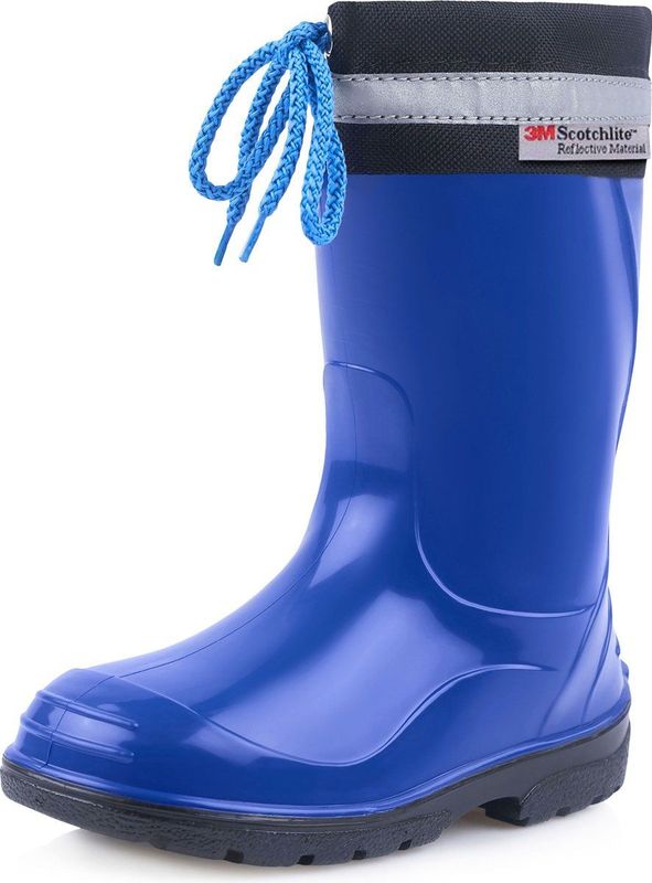 Ladeheid - LA-LMG-972-Kim - Kinder Regenlaarzen - Blauw Zwart - Hoog met Veters - Waterdicht