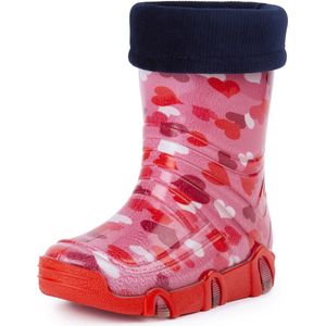 Ladeheid - LA-ZT-Szuwarek - Kinder Regenlaarzen - Roze Hart - Gevoerd - PVC