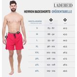 Ladeheid LA-LA40-128-SWS Heren Zwembroek - Zwemshorts - met zijzakken en achterzak - sneldrogend - met binnenslip van mesh - Koordsluiting - Polyester - Rood - S