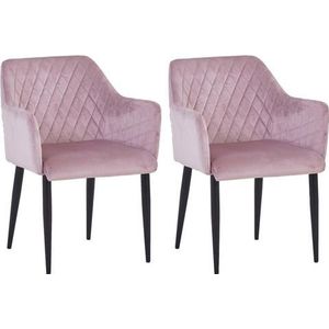 SIT Möbel fauteuil in roze, frame van roestvrij staal, zwart|B63 x D61 x H83 cm|02452-24|Serie SIT&CHAIRS - meerkleurig Multi-materiaal 02452-24