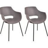 SIT Möbel Stoel Set van 2 | Zitschaal kunststof grijs | Onderstel metaal zwart | B 51 x D 57,5 x H 85 cm | 02459-21 | Serie SIT&CHAIRS - meerkleurig Multi-materiaal 02459-21