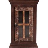 SIT Möbel Wandkast | 1 deur | gerecycleerd oud hout | bruin | B 44 x D 20 x H 70 cm | 05102-30 | Serie ALMIRAH - bruin Massief hout 05102-30