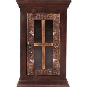 SIT Möbel Wandkast | 1 deur | gerecycleerd oud hout | bruin | B 44 x D 20 x H 70 cm | 05102-30 | Serie ALMIRAH - bruin Massief hout 05102-30